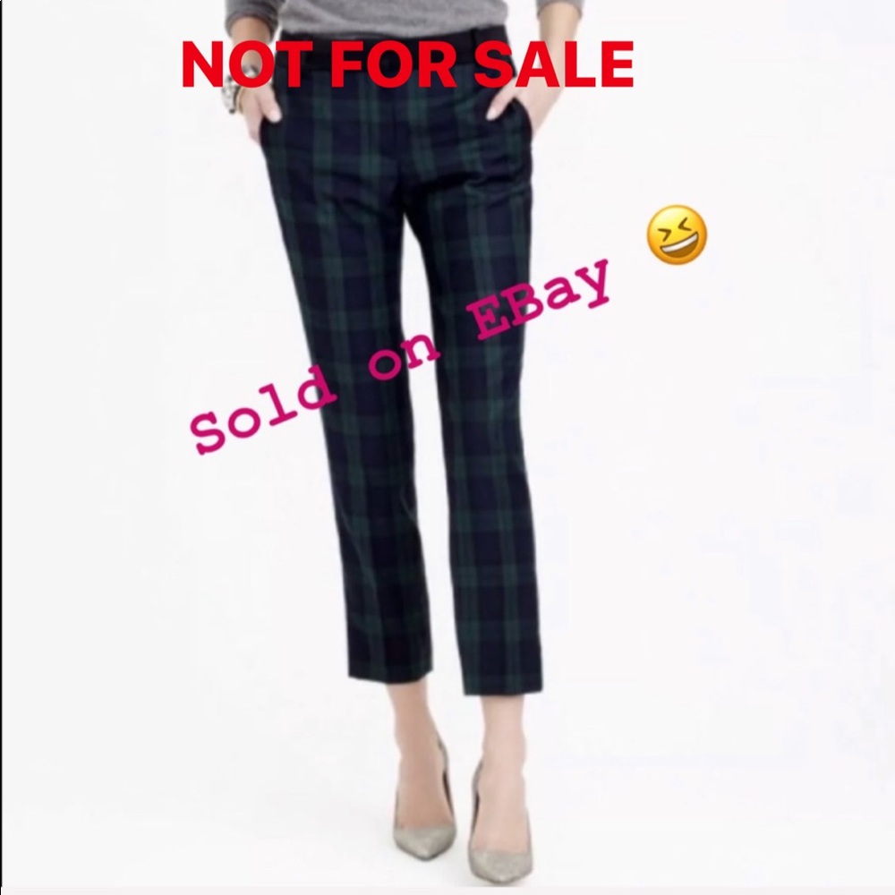 J. Crew Black Watch Plaid Tuxedo Pants Wool 0p